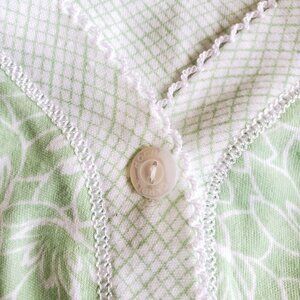 NWOT Carole Hochman XXL PJs Flannel Cozy Mint Green & White Lacey Floral Branded